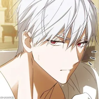 🤍 @HAWKS Anime, Manga, Personnage, Illustration, Cheveux blancs, Yeux rouges, Beau telegram sticker