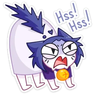 😡 Hss! Hss! kucing, marah, mendesis, binatang, kartun telegram sticker
