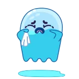 😭 ผี, เศร้า, ร้องไห้, สีน้ำเงิน, การ์ตูน, น้ำตา, อิโมจิ telegram sticker