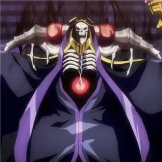 📍 Ainz Ooal Gown Overlord 动漫, 骷髅, 巫妖, 魔法, 幻想, 黑暗幻想 telegram sticker