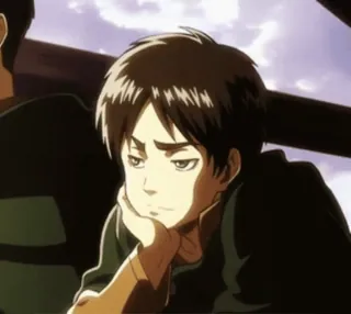 😃 Eren Yeager Attack on Titan Anime, Manga, Eren Jäger, Attack on Titan, Charakter, Traurig, Nachdenklich telegram sticker