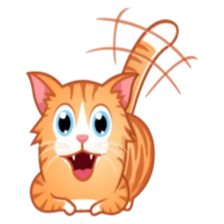 😁 고양이, 동물, 주황색, 만화, 장난기, 스티커 telegram sticker