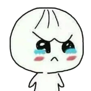 😢 cartoon, emoji, crying, sad, upset, angry telegram sticker