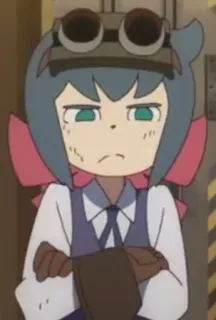 ☹ Anime, Personaggio, Ragazza, Serio, Carino telegram sticker