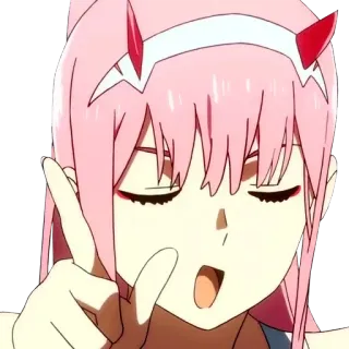 😌 Zero Two Darling in the Franxx Anime, Zero Two, Darling in the Franxx, Personagem, Garota Anime telegram sticker
