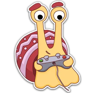 🎮 caracol, jogo, controle, desenho animado, fofo, animal telegram sticker
