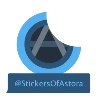 ©️ @StickersOfAstora adesivo, logotipo, branding, nome de usuário, Astora whatsapp sticker