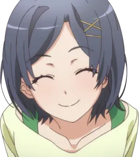 😊 Anime, Mulher, Sorriso, Feliz, Garota telegram sticker