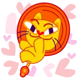 🥰 Katze, Herzen, Cartoon, süß, Tier, Liebe, gelb telegram sticker