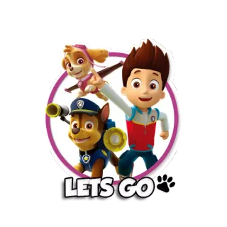😊 Ryder, Skye, Chase Paw Patrol LETS GO Paw Patrol, Ryder, Skye, Chase, dibujos animados, perro telegram sticker