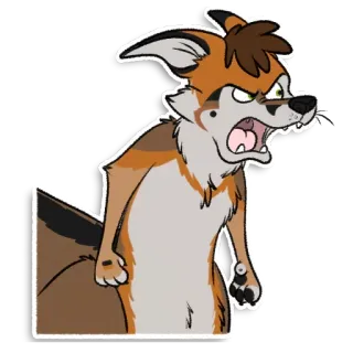 😠 wütend, Cartoon, Fellwesen, Tier, Fuchs telegram sticker