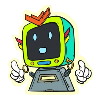 👌 robot, dessin animé, mignon, android, personnage, mascotte telegram sticker