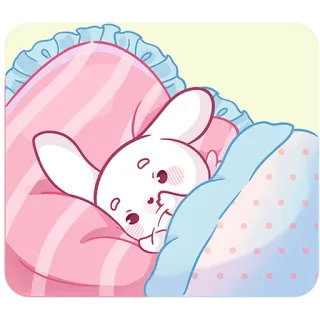 😴 bunny, rabbit, sleepy, bed, cute, animal, kawaii telegram sticker