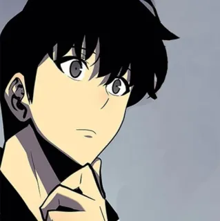 🕳 Sung Jin-woo Solo Leveling アニメ, マンガ, 俺だけレベルアップ, ソン・ジンウ, キャラクター, ファンタジー, 韓国, ウェブトゥーン whatsapp sticker