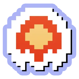 🔥 Pixel art, Champignon, Jeu, 8-bit telegram sticker