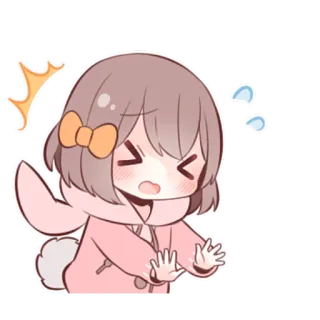 😱 anime girl, cute, cartoon, sticker, expression, surprised, exclamation telegram sticker
