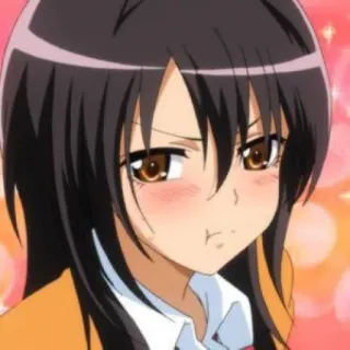 🙁 Misaki Ayuzawa Kaichou wa Maid-sama! Anime, Maid Sama, Misaki Ayuzawa, errötend, süß, Cartoon telegram sticker