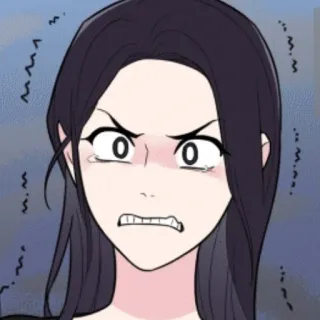 🖤 Desenho animado, Emocional, Chateado, Irritado, Anime whatsapp sticker