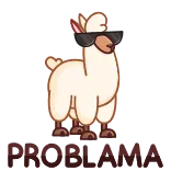 😎 NO lama, lunettes de soleil, chaîne en or, non whatsapp sticker