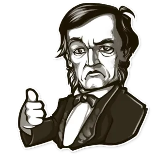 👍 男, 漫画, ポートレート, いいね, ジェスチャー, スーツ telegram sticker