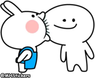 😘 @MHStickers กระต่าย, เพื่อน, ความรัก, การ์ตูน, น่ารัก telegram sticker