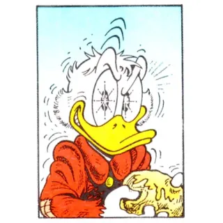 🤑 Scrooge McDuck cartone animato, anatra, soldi, Disney, Paperon de' Paperoni, fumetto whatsapp sticker