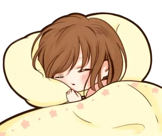 😴 durmiendo, anime, dibujos animados, chica, adormilada, lindo whatsapp sticker