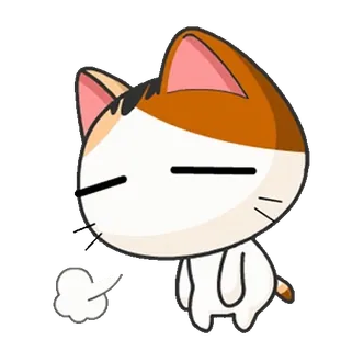 😮‍💨 kot, kreskówka, zwierzę, naklejka, ilustracja whatsapp sticker