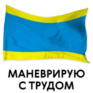 🙈 МАНЕВРИРУЮ
СТРУДОМ flag, blue, yellow, maneuvering, difficulty telegram sticker
