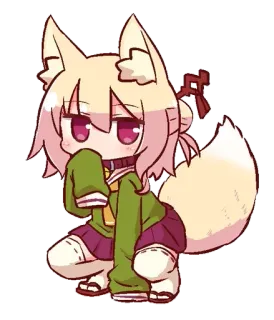 🦊 Anime, Manga, Renard, Fille, Personnage, Kawaii telegram sticker