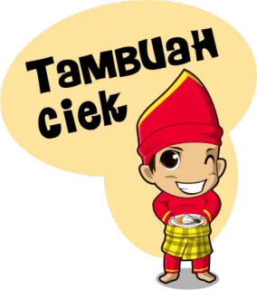 😅 Tambuah ciek Kartun, Anak laki-laki, Makanan, Tradisional, Budaya telegram sticker