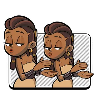👏 cartoon, illustratie, vrouw, personage, gebaar telegram sticker