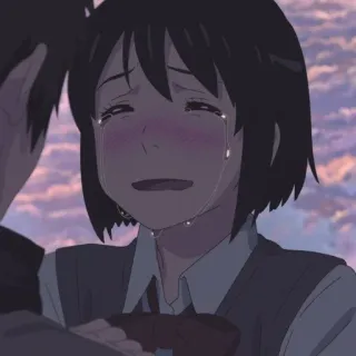 🍣 animé, pleurer, femme, triste, larmes telegram sticker