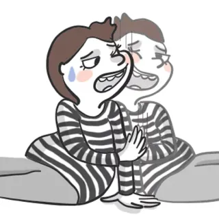 😐 tristesse, pleurs, dessin animé, émotion, sentiment telegram sticker