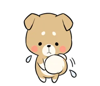 😓 собака, милый, щенок, грустный, пот, мультфильм telegram sticker