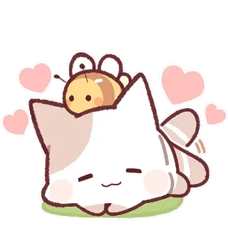🐝 cat, bee, animal, cute, kawaii, heart telegram sticker