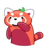 ๐ณ panda rosso, animale, carino, cartone animato, adesivo telegram sticker