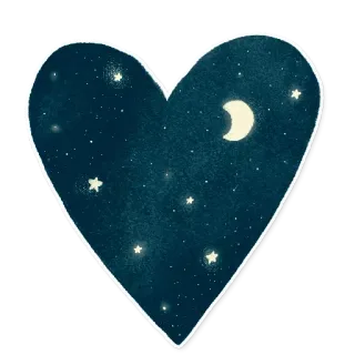 😐 Herz, Nacht, Sterne, Mond, Himmlisch, Weltraum, Liebe telegram sticker
