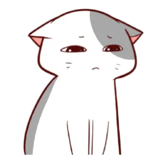 😞 cat, anime, sad, cute, animal, sticker telegram sticker