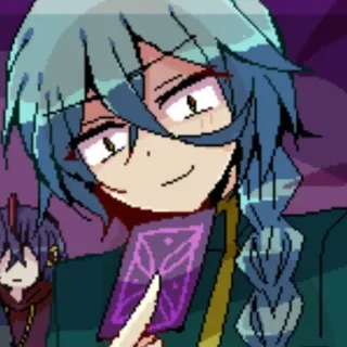 💙 Anime, Personaggio, Pixel art, Carta, Arte digitale whatsapp sticker