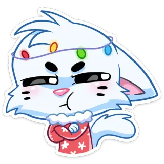 😝 gato, neve, inverno, natal, desenho animado, personagem, fofo, animal telegram sticker