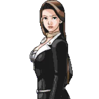 😐 Franziska von Karma Ace Attorney video game, anime, mulher, advogada, promotora telegram sticker