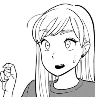 😅 anime girl, manga, cartoon, portrait, facial expression, shocked telegram sticker