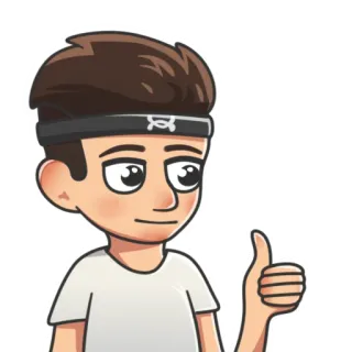 🙂 dibujos animados, pulgar arriba, personaje, amigable, ilustración telegram sticker