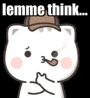 🤔 lemme think... réflexion, chat, détective, pipe, mème, question, mignon whatsapp sticker