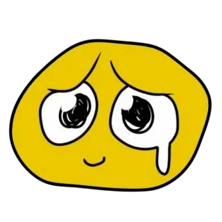 🥺 表情符号, 悲伤, 哭泣, 黄色 telegram sticker