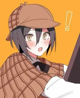 🌟 Dibujos animados, Anime, Personaje, Detective, Sombrero, Investigación telegram sticker