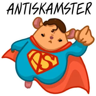 ⛑ ANTISKAMSTER superhero, mouse, cartoon, sticker telegram sticker
