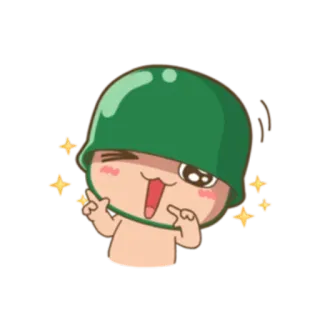 😉 helmet, soldier, cartoon, military, peace sign, offensive whatsapp sticker