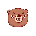 🤡 bear, animal, cartoon, sticker whatsapp sticker